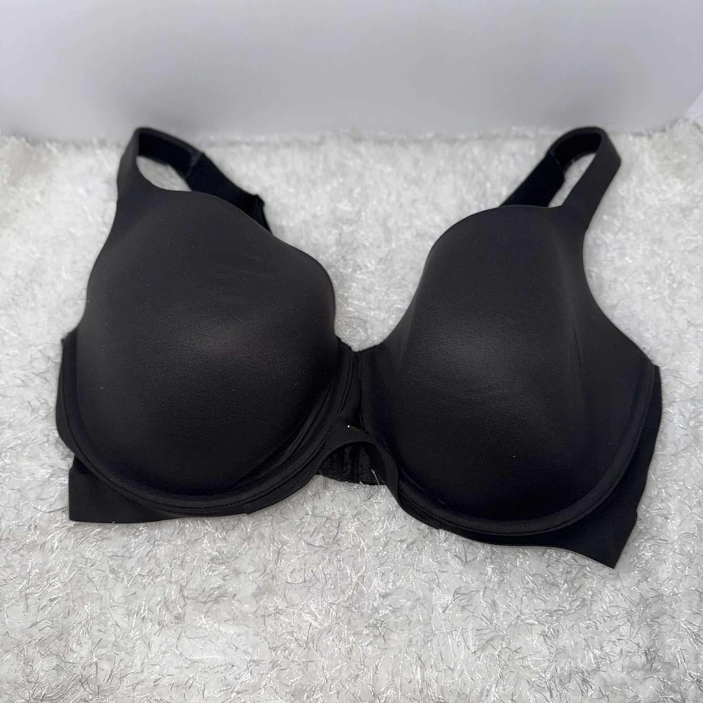 Cacique Modern Luxe Lightly Lined Black Full Coverage Bra Sz‎ 42G